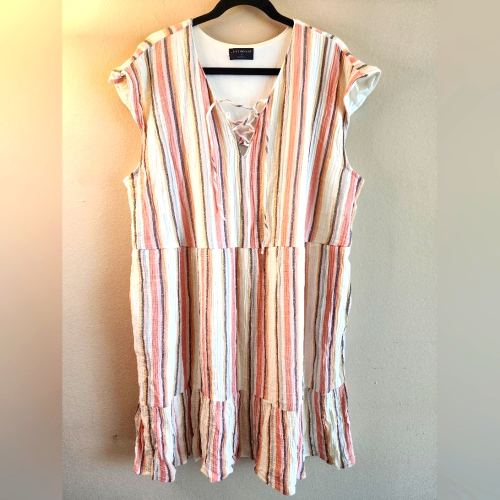 Striped Maxi Dress in Pink and Cream